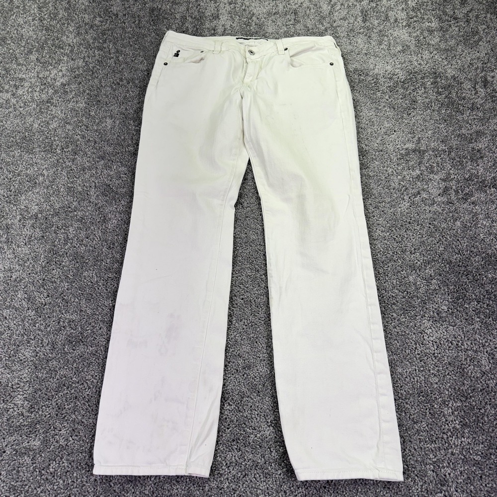 Big Star Jeans Womens 31R White Kate Mid Rise Straight Denim Casual Western